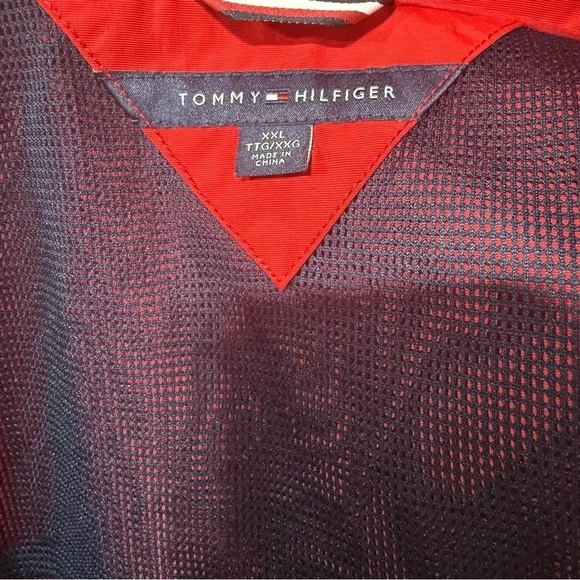 Tommy Hilfiger Windbreaker Hooded Nylon Red Zip Up. Women’s Size XXL - Picture 9 of 13